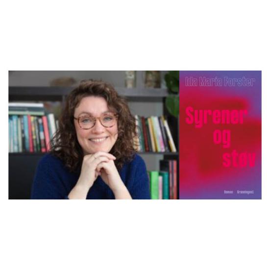 Portræt af Ida Marie Forster og bogen "Syrener og støv"