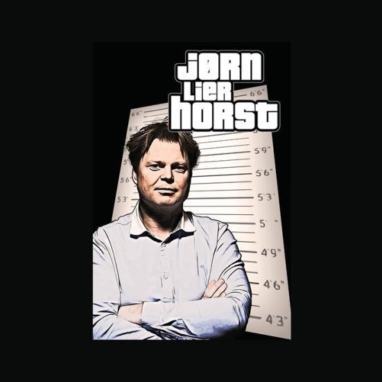 Cartoon-manipuleret foto af Jørn Lier Horst. Originalfoto: Dag Nordsveen