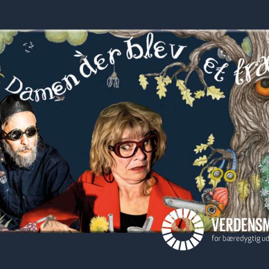 Plakat fra forestillingen "Damen der blev et træ". Foto: Jacob Stage