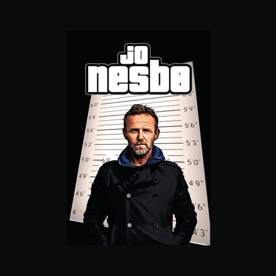 Cartoon-manipuleret foto af Jo Nesbø fra forlaget Modtryk. Fotograf: Thron Ullberg