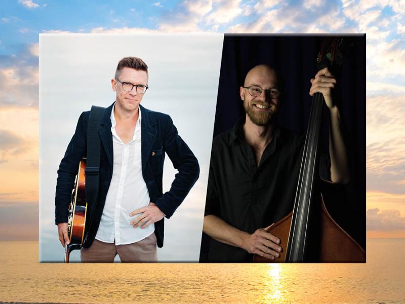 Portræt af Mathias Sandberg og Jan Sedlák. Baggrundsfoto: Colourbox.com