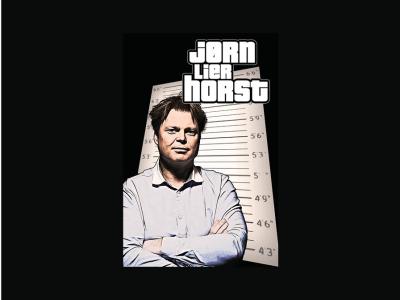 Cartoon-manipuleret foto af Jørn Lier Horst. Originalfoto: Dag Nordsveen