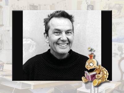 Portræt af Carl Quist-Møller og Læsepadden. Fotograf: Peter Bjerg