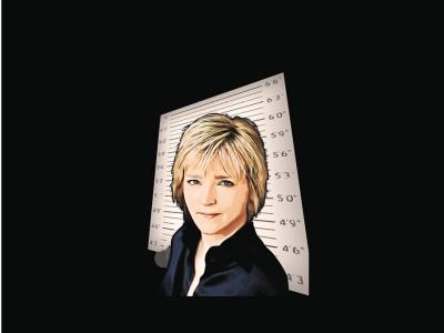 Cartoon-manipuleret foto af Karin Slaughter. Credit: Mark Brester