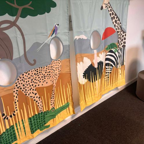 Terndrup Bibliotek - børneområde, safaritema!