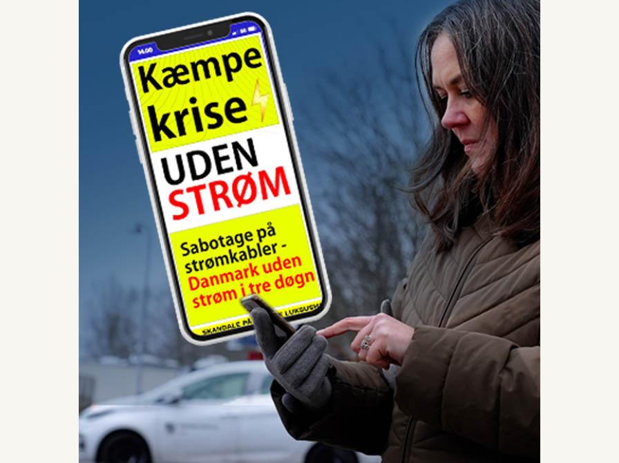 Foto af dame med mobiltelefon fra Beredskabsforbundet