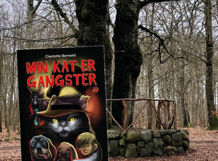 Talerstolen ved spejderborgen i Terndruplund og forsiden af bogen "Min kat er gangster"